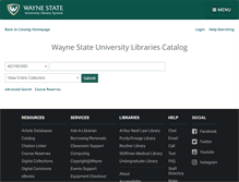 Tablet Screenshot of elibrary.wayne.edu