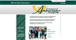 Desktop Screenshot of ambassador.wayne.edu