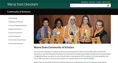 Desktop Screenshot of communityofscholars.wayne.edu